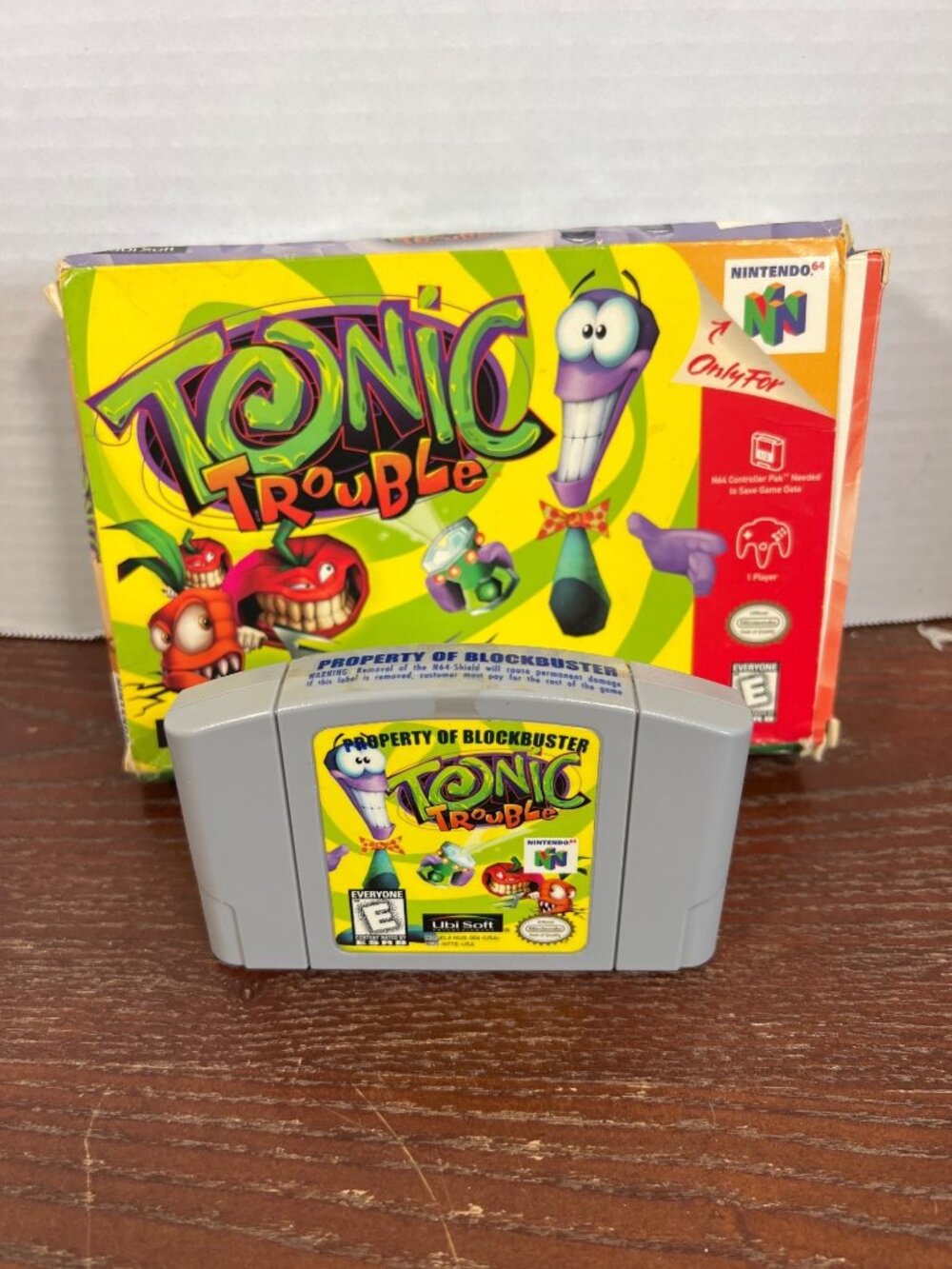 Tonic Trouble Nintendo 64 Game Cartridge & Box By Ubisoft - Tested - Rare Collec